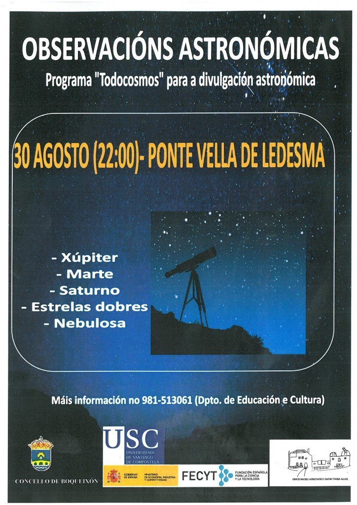 CARTEL OBSERVACIONS ASTRONOMICAS